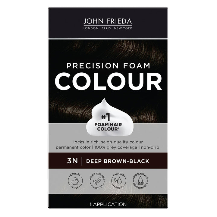 John Frieda front packaging showing Precision Foam kit and shade 3N benefits