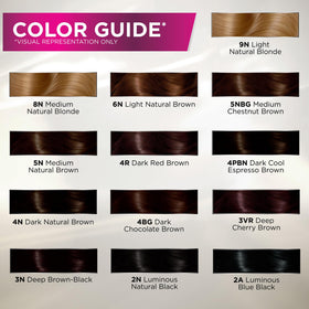 Resulting dark natural brown hair after John Frieda foam color for rich saturation
