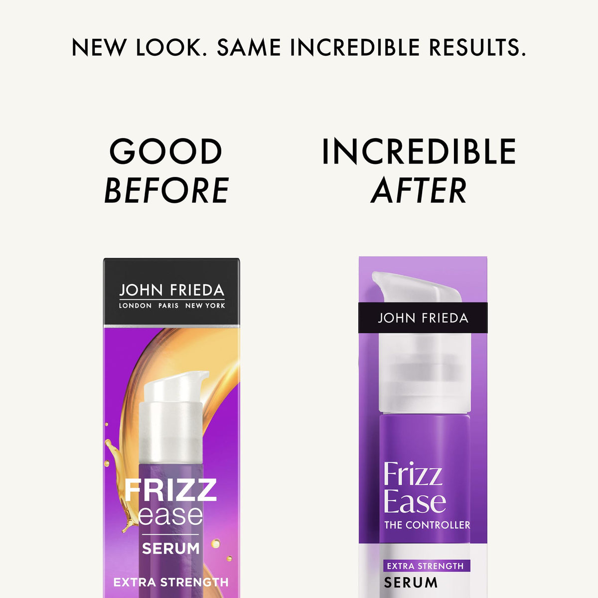 John Frieda pump dispenser close up for precise dosing and easy application
