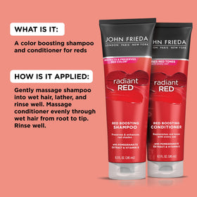John Frieda radiant red before and after photos showing enhanced vibrancy