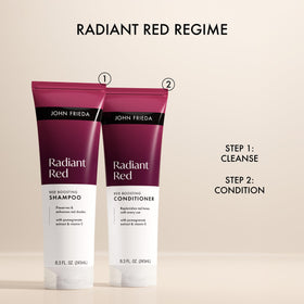 John Frieda label showing vegan and recycled packaging, sustainable choice