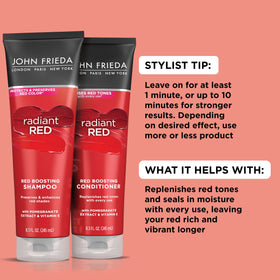 John Frieda conditioner texture pouring to show lightweight hydration benefit