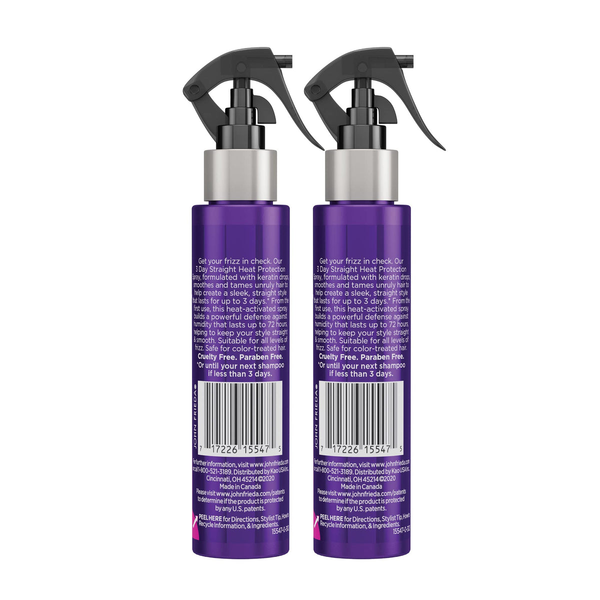 John Frieda next to a ruler for size scale, clarifying portable 3.5 oz benefit