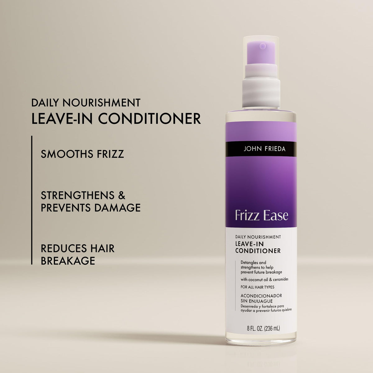 John Frieda cream texture close-up showing lightweight hydration