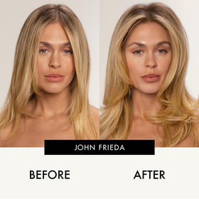 John Frieda before and after on fine hair for fuller, textured look