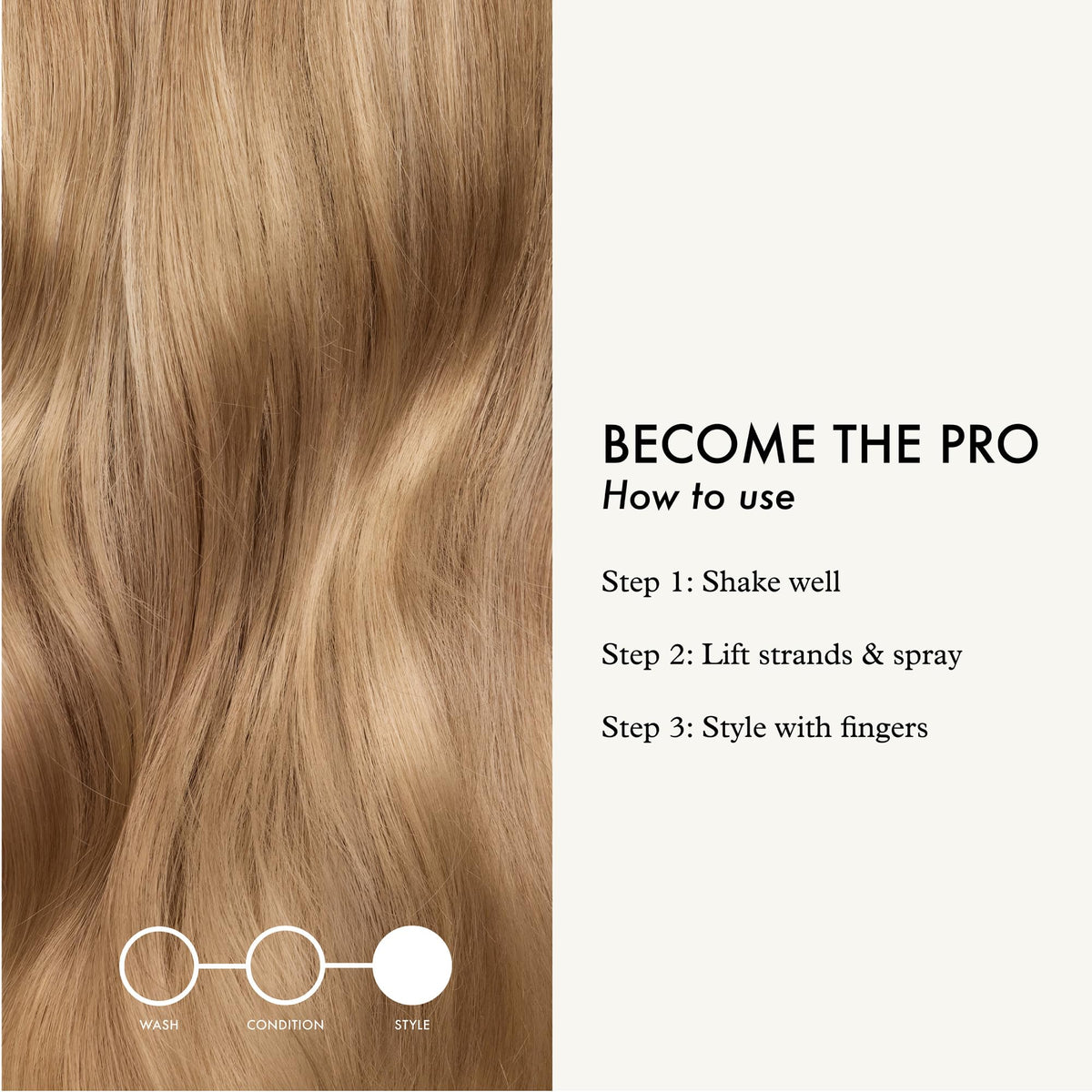 John Frieda nozzle detail showing precision mist for even application
