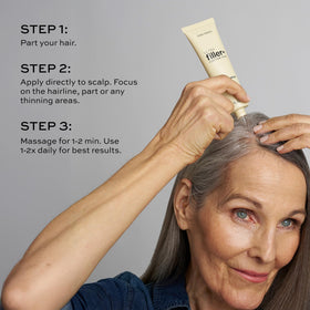 John Frieda styled hair before and after showing fuller-looking volume benefit