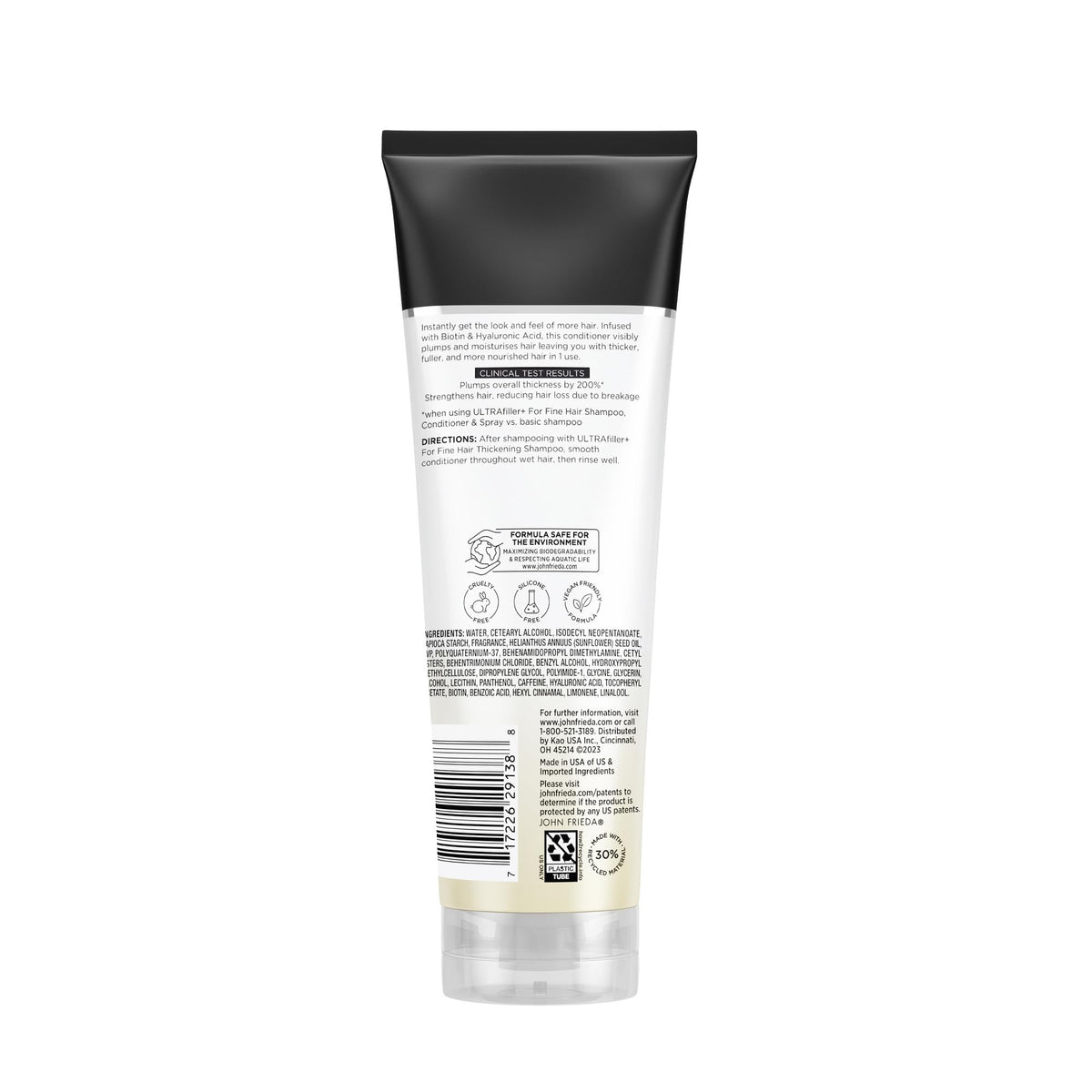 John Frieda ULTRAfiller+ conditioner in a bathroom styling scene for everyday use