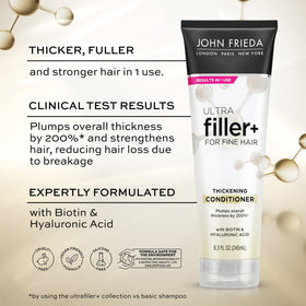 John Frieda ULTRAfiller+ creamy conditioner texture illustrating smooth spreadability