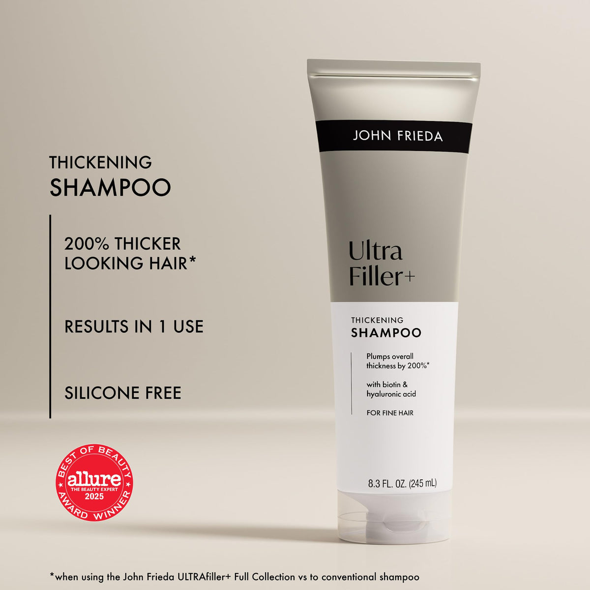 John Frieda shampoo in-shower application demonstrating root lift and volume