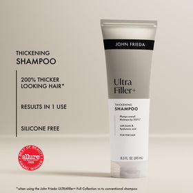 John Frieda shampoo in-shower application demonstrating root lift and volume