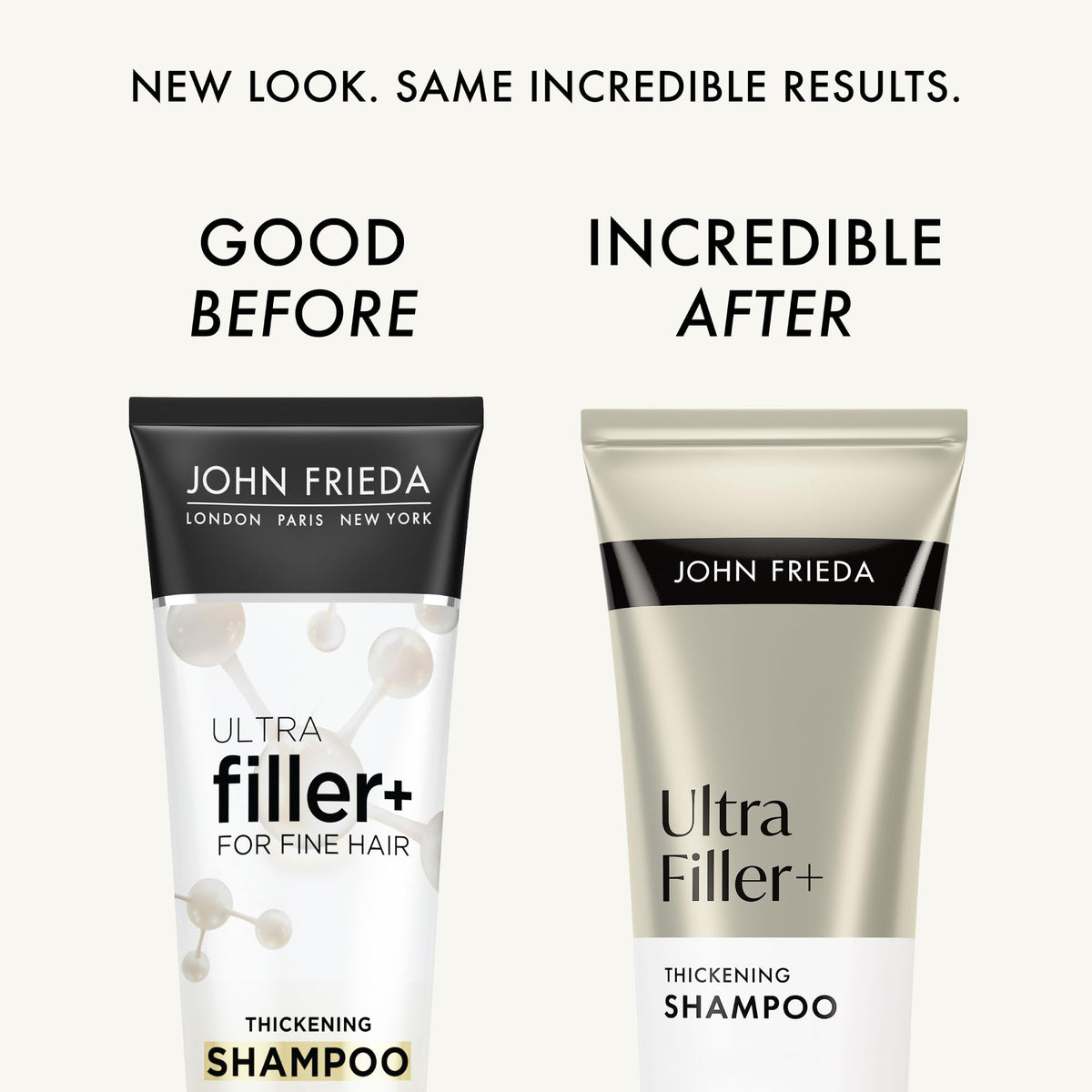 John Frieda dispenser close-up highlighting easy-pump use and product control