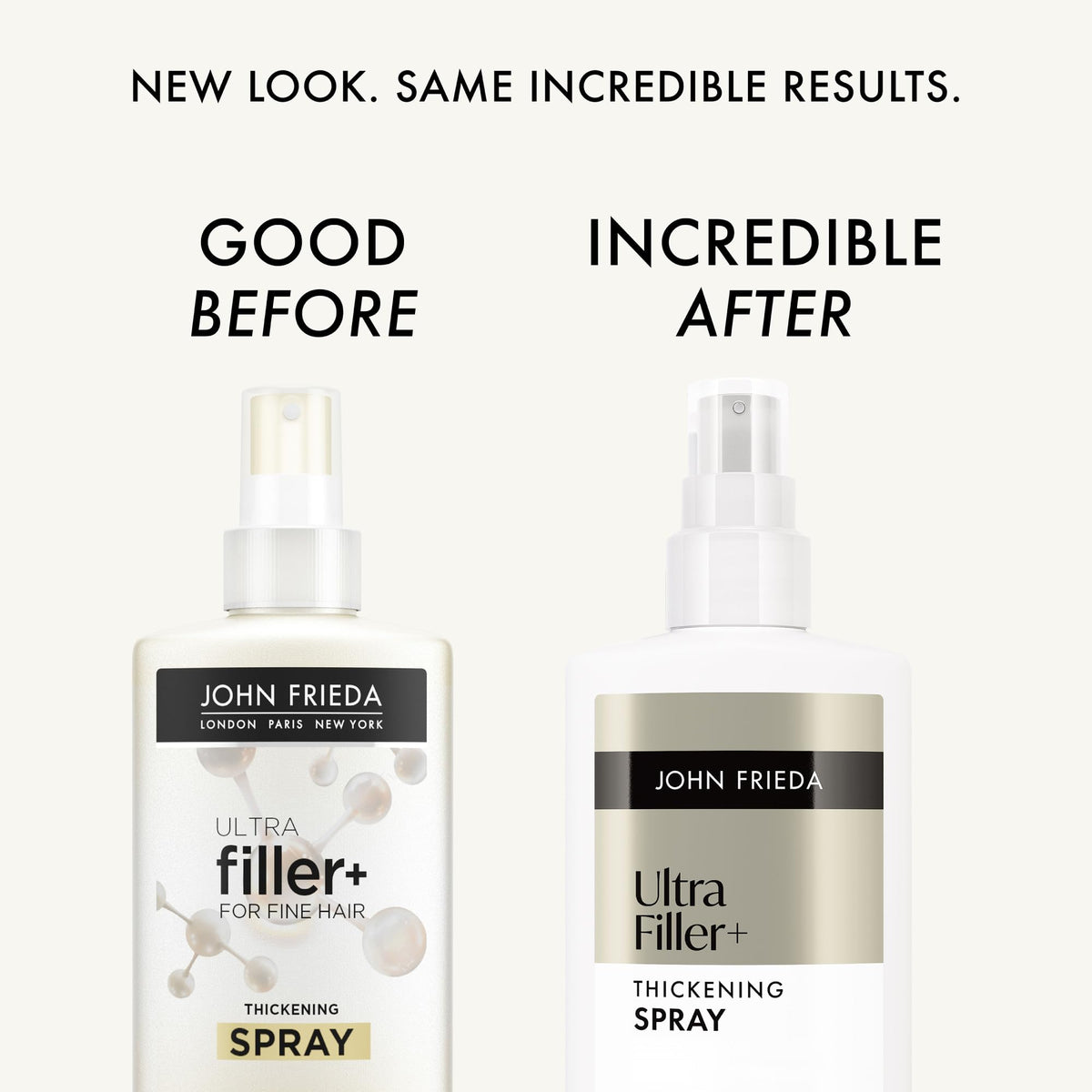 John Frieda ULTRAfiller+ nozzle detail demonstrating easy, even mist application and control