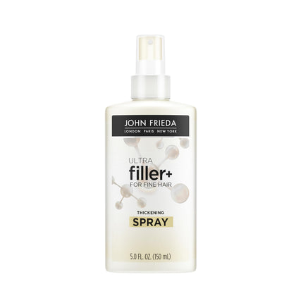 John Frieda ULTRAfiller+ front packaging showing product and size, conveys instant thickness