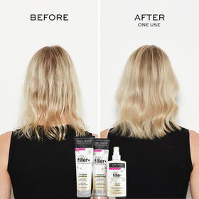John Frieda ULTRAfiller+ spritz on hair demonstrating fine mist that adds lift and volume