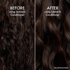 John Frieda application to wet hair showing detangling and smoothing benefit