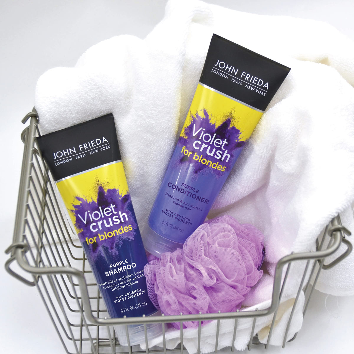 John Frieda set in shower lifestyle scene for easy at-home salon-fresh results