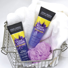 John Frieda set in shower lifestyle scene for easy at-home salon-fresh results