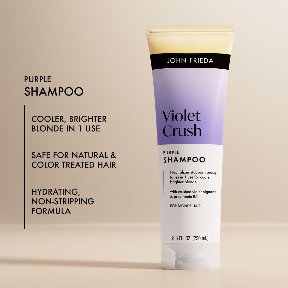 John Frieda shampoo lather close-up demonstrating thorough gentle cleanse