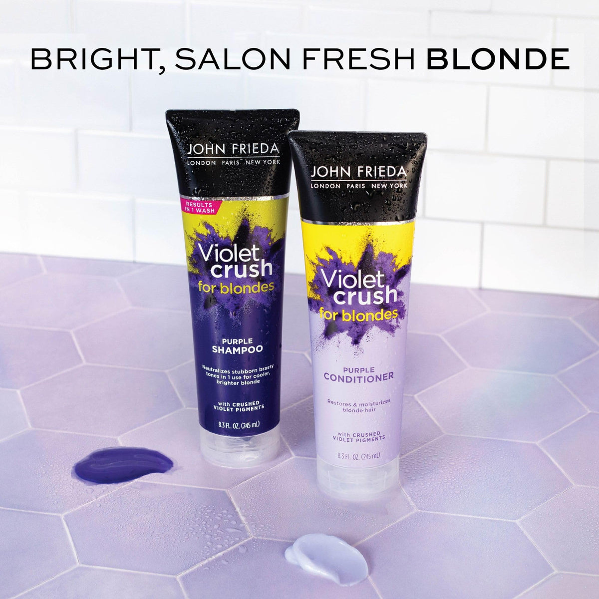 John Frieda shampoo paired with conditioner for complete toning routine