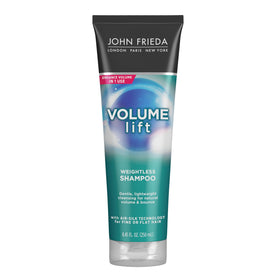 John Frieda front bottle showing label and volumizing benefit