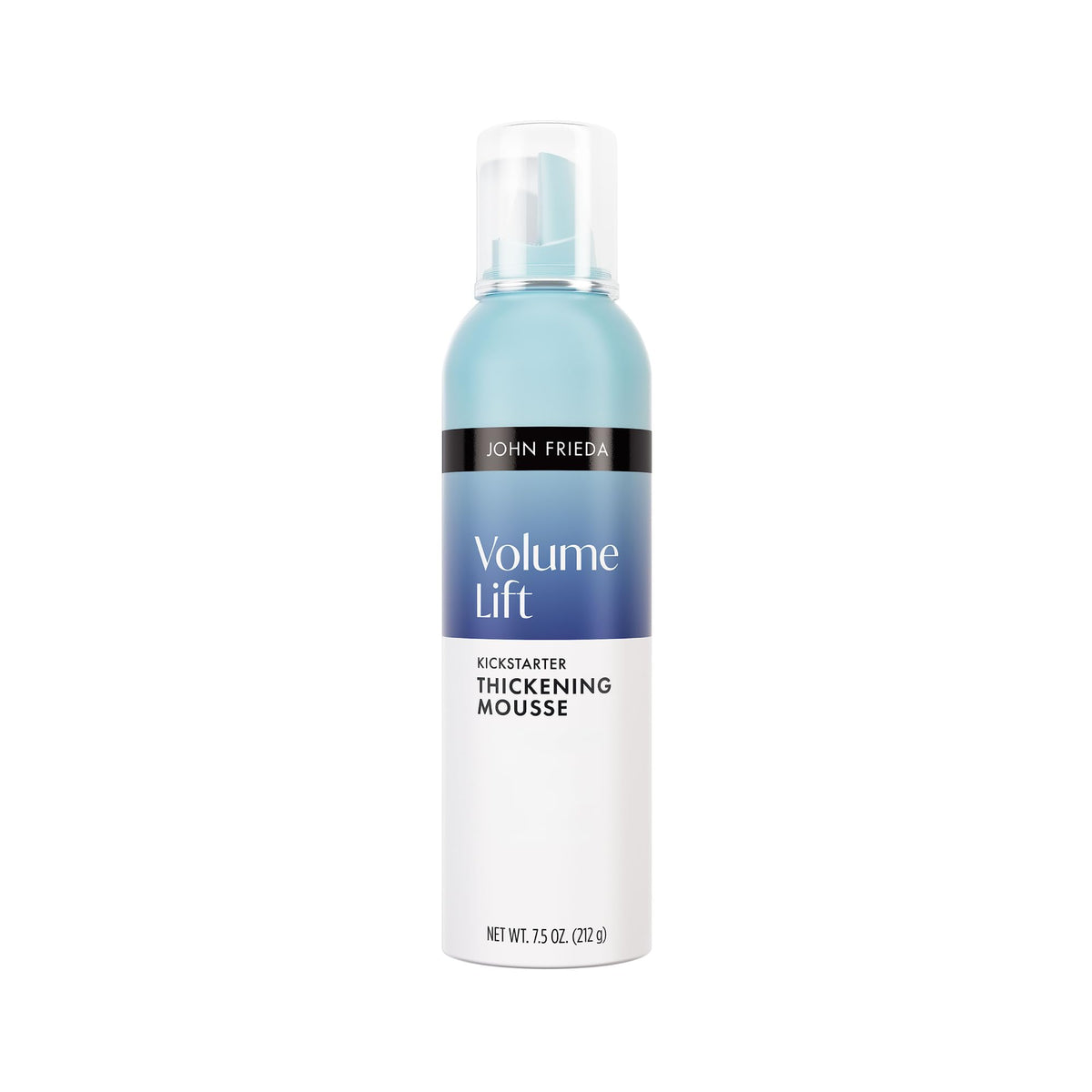 John Frieda front packaging showing volumizing mousse benefits
