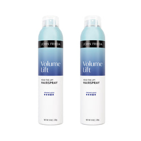 John Frieda front packaging showing volumizing hairspray and benefits