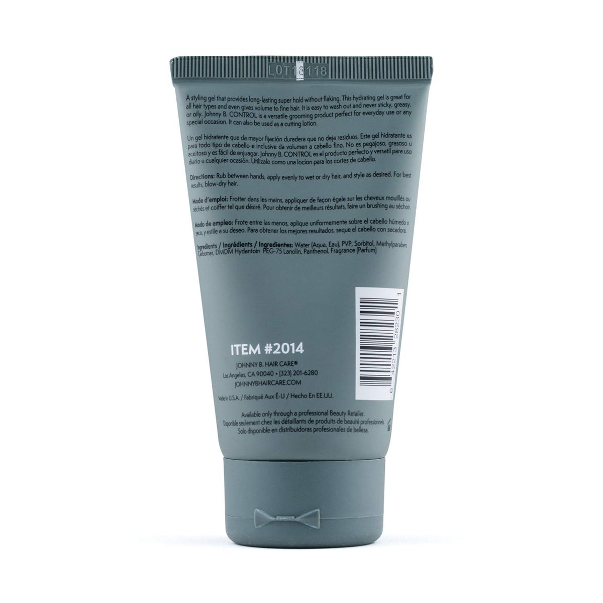 JOHNNY B. control texture close-up showing gel consistency for smooth application
