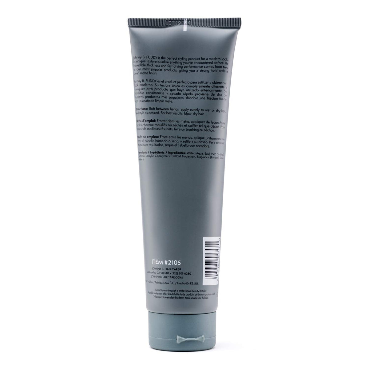 JOHNNY B. open jar displaying thick gel texture and quick-dry benefit