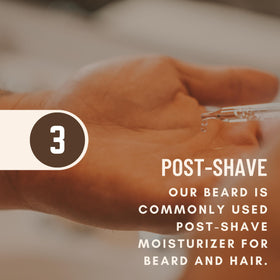 Johnny Slicks applied to beard in use illustrating softer, manageable facial hair benefit