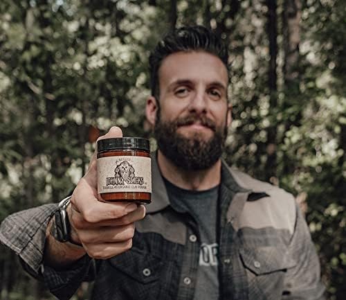 Johnny Slicks on bathroom shelf among toiletries conveying veteran-owned, USA-made quality