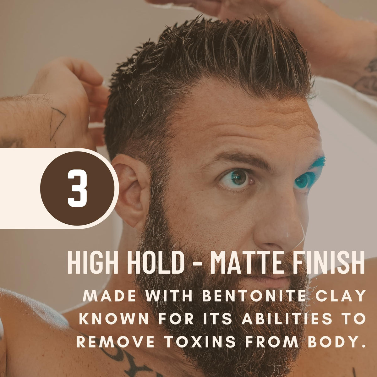 Johnny Slicks on bathroom vanity displaying everyday grooming readiness
