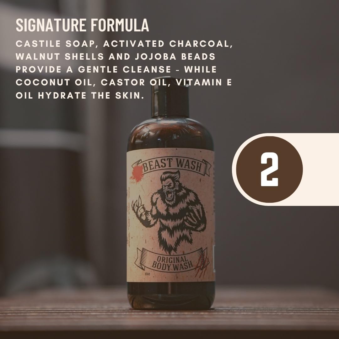 Johnny Slicks dispensing shampoo from bottle illustrating easy pump use and control