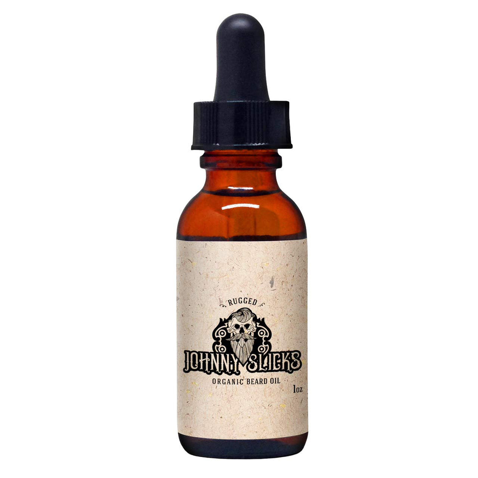 Johnny Slicks bottle front view showing Rugged label and clean design benefit