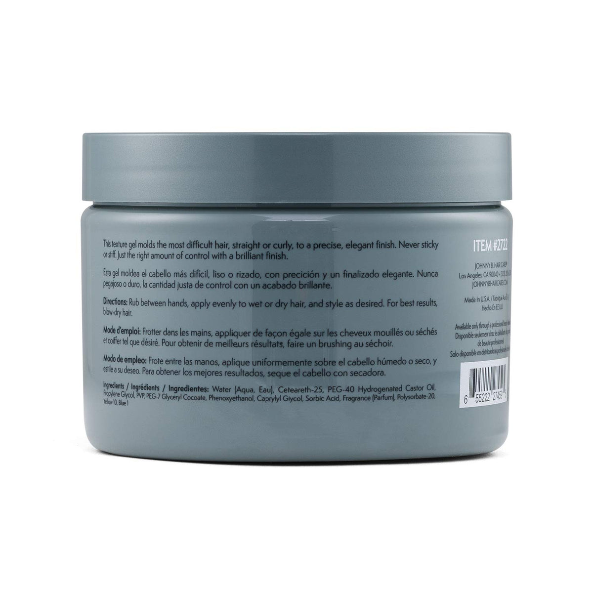 JOHNNY B. closeup of gel texture highlighting pliable consistency and easy-to-distribute benefit
