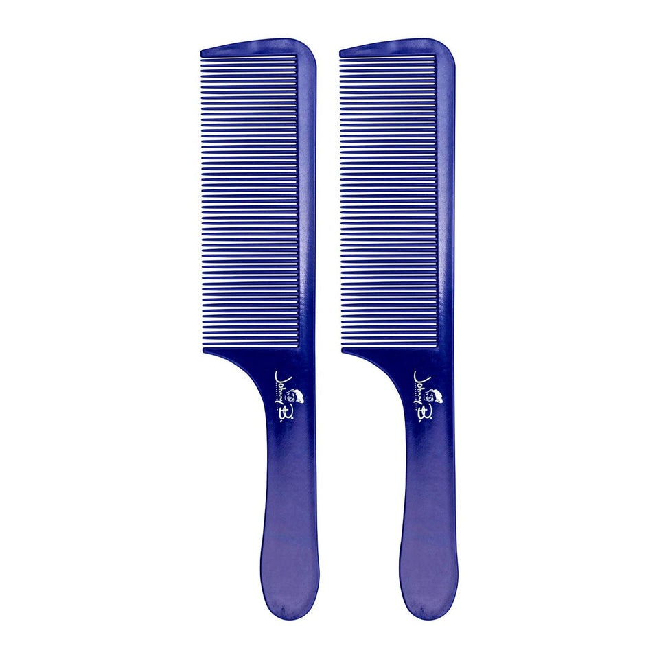 JOHNNY B. front packaging showing two professional fade combs for reliable grooming