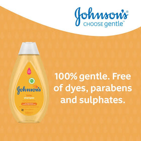 Johnson & Johnson label and cap close-up showing ingredients and tear-free claim