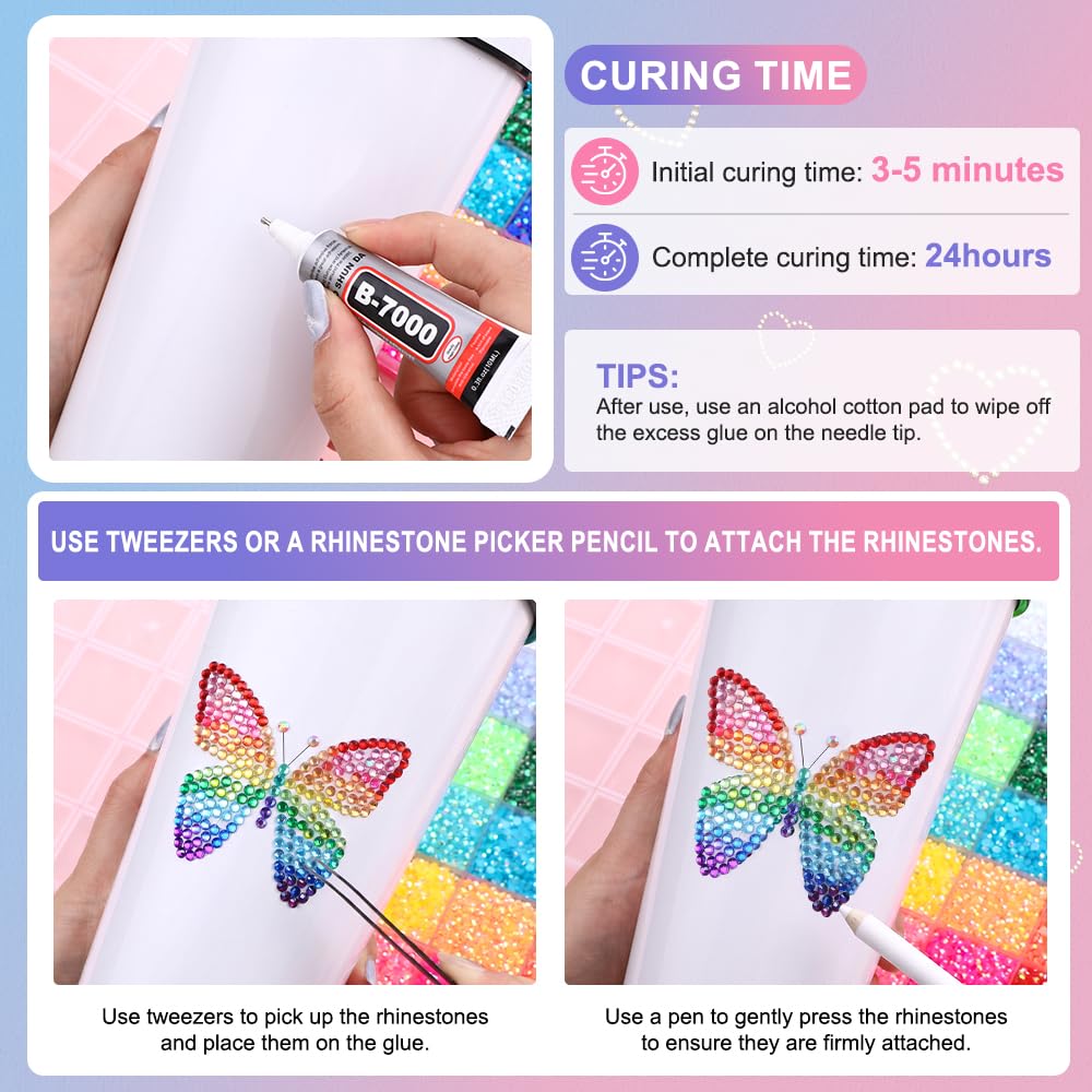 JOICEE rhinestones applied to nails, benefit: durable decorative sparkle for nail art