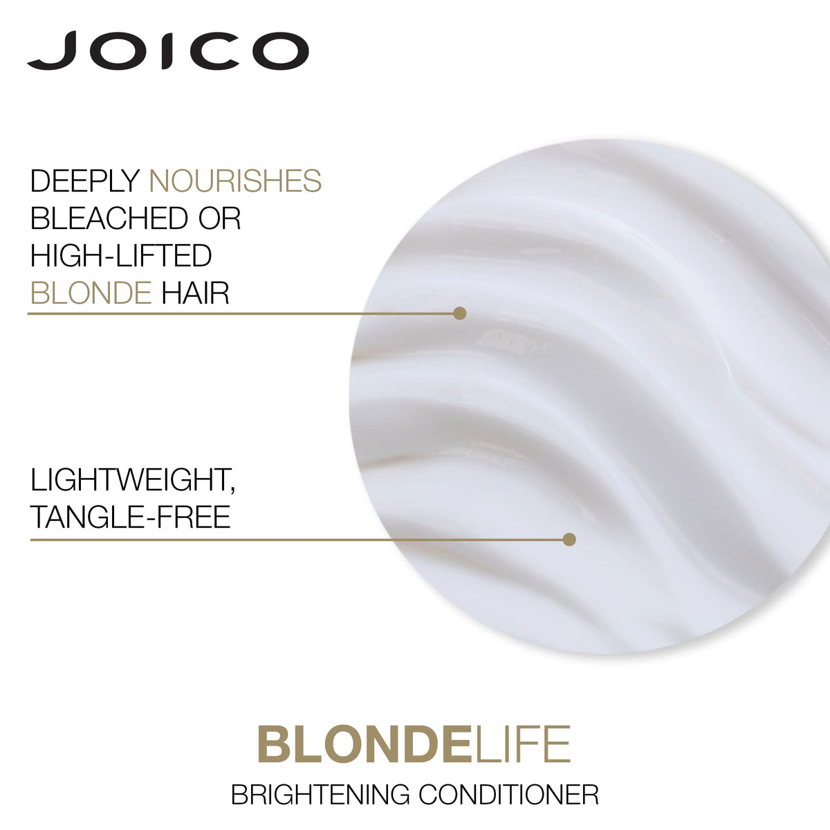 Joico before and after blonde results showing reduced brass tones