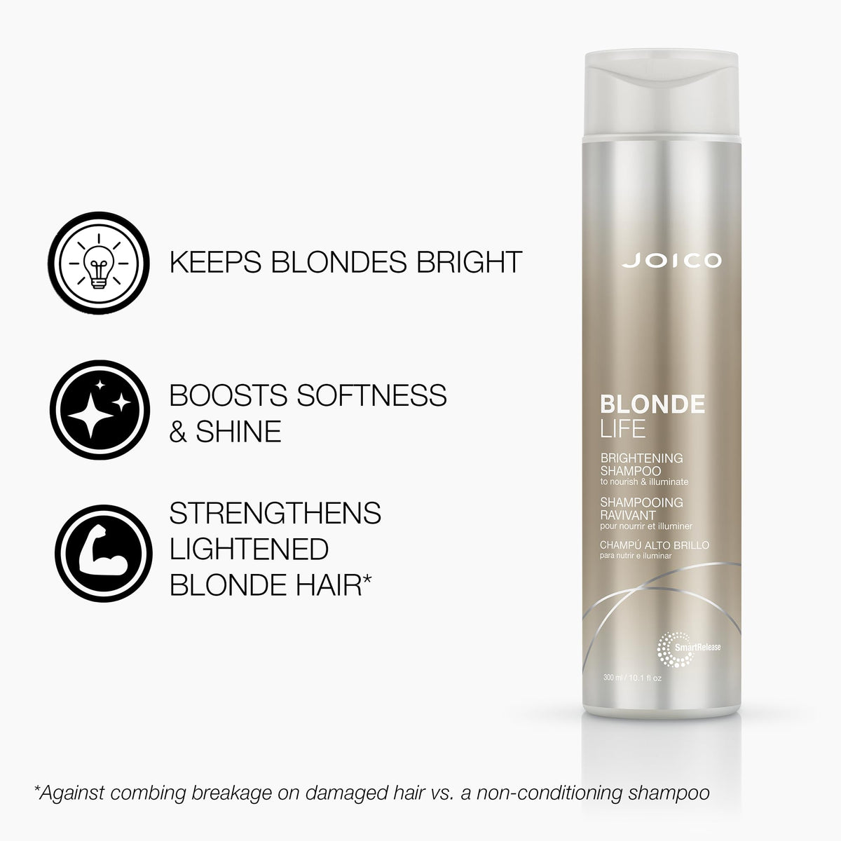 Joico conditioner texture swipe on fingertips for smooth detangling