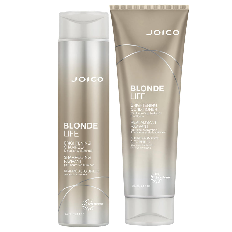 Joico front packaging showing bottles and brightening benefits