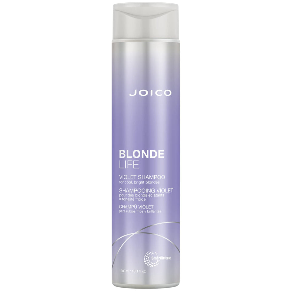 Joico bottle front view showing label and cooling violet benefit