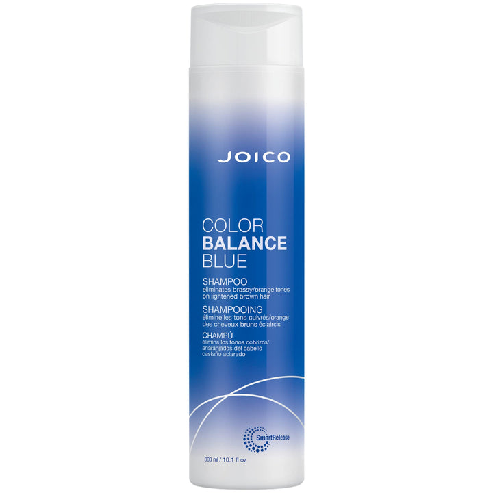 Joico bottle front view showing product branding and blue shampoo benefit