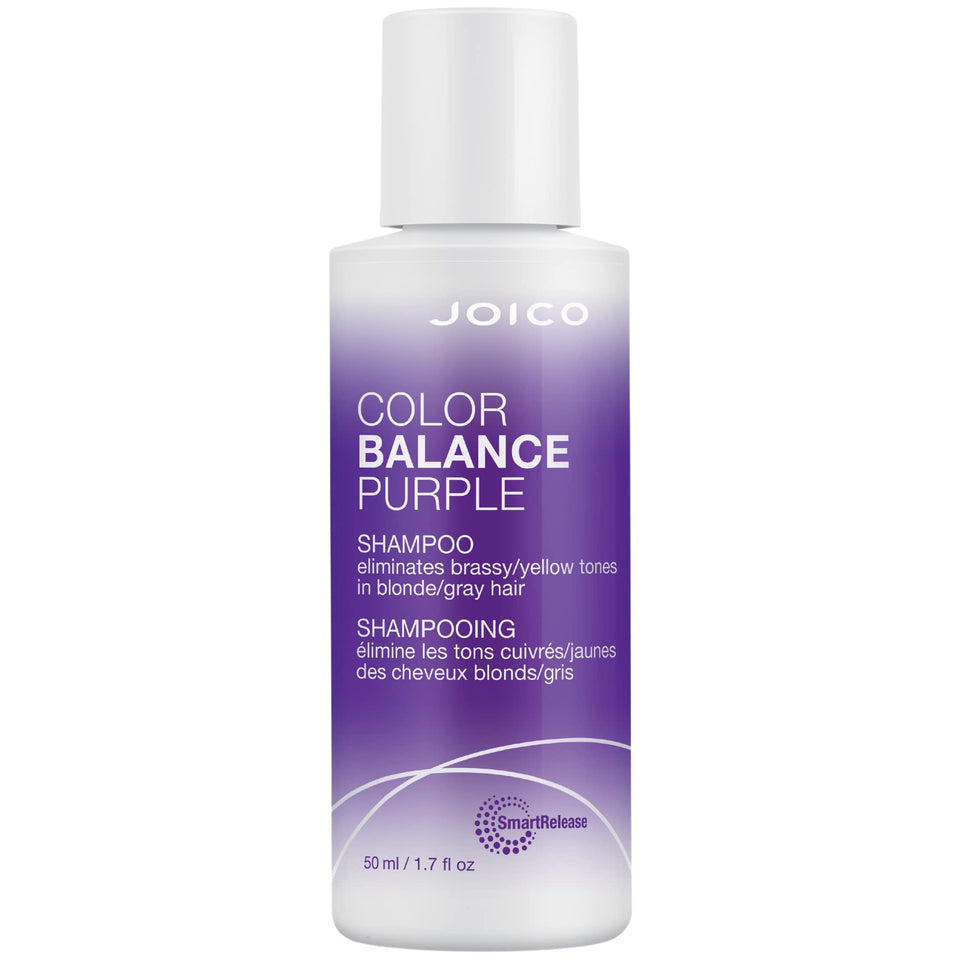 Joico bottle front view showing branding and violet shampoo benefits