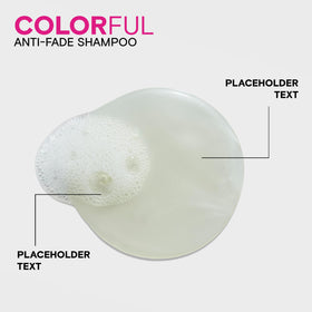Joico Colorful shampoo lather close-up showing creamy foam for gentle cleansing