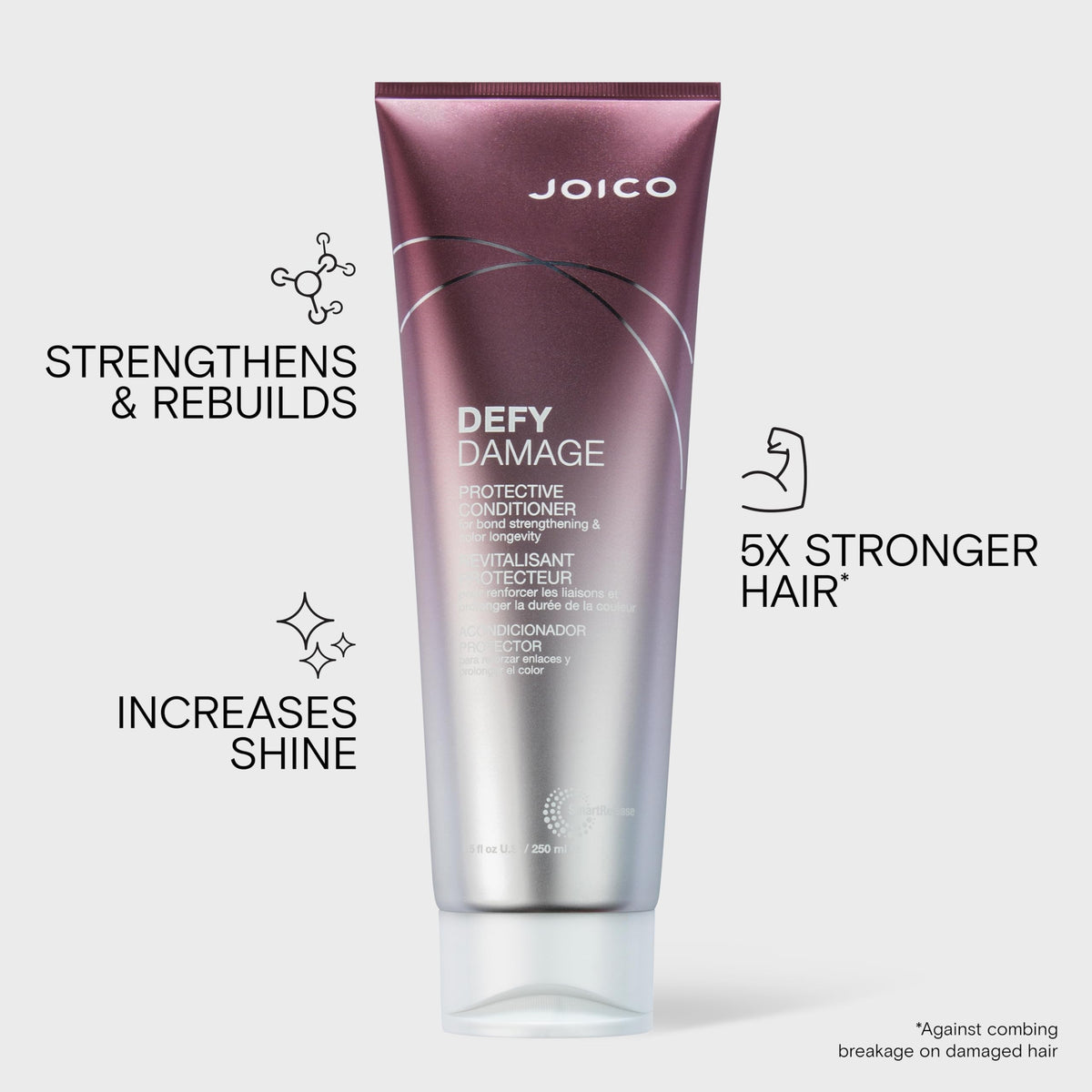 Joico creamy conditioner texture swiped to show smooth consistency and easy spread