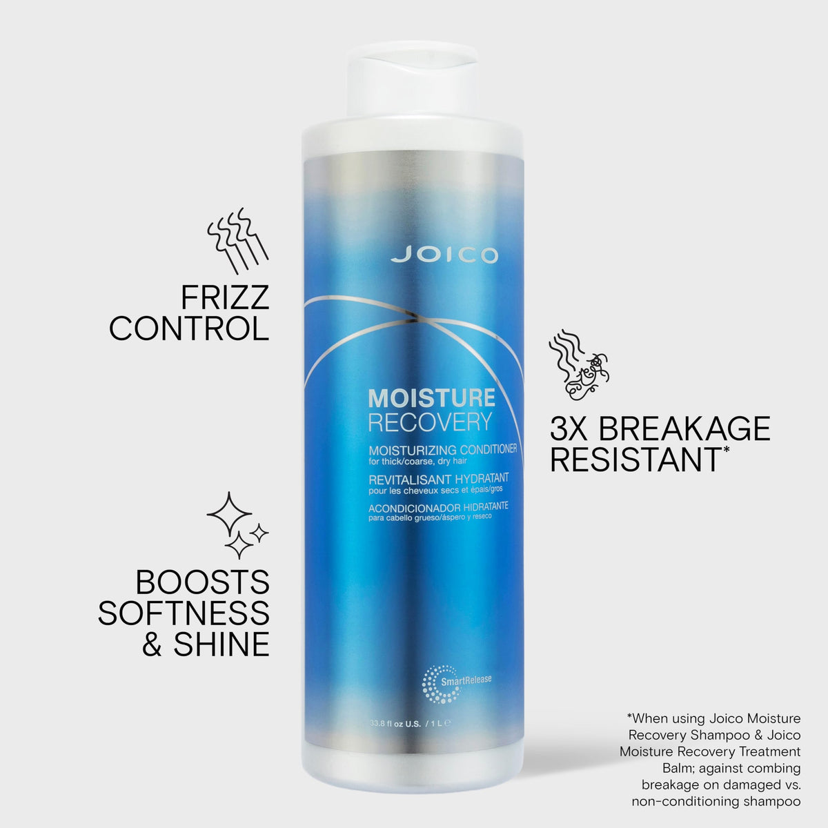 Joico conditioner being applied to thick hair demonstrating slip and detangling