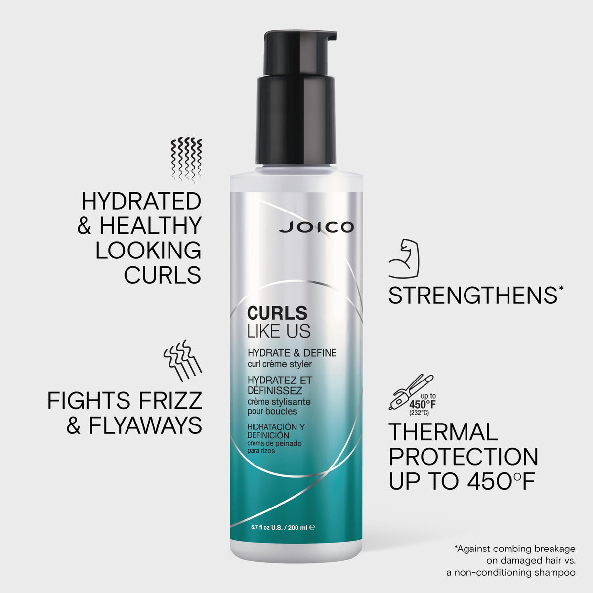 Joico applying crème to soaking-wet hair for reduced frizz and clumping