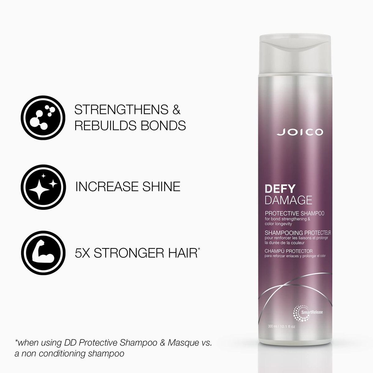 Joico conditioner texture pouring to show smoothing, frizz-control benefit