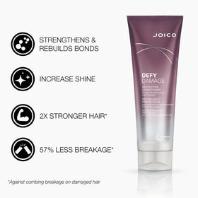 Joico duo displayed on bathroom shelf for convenient daily color care